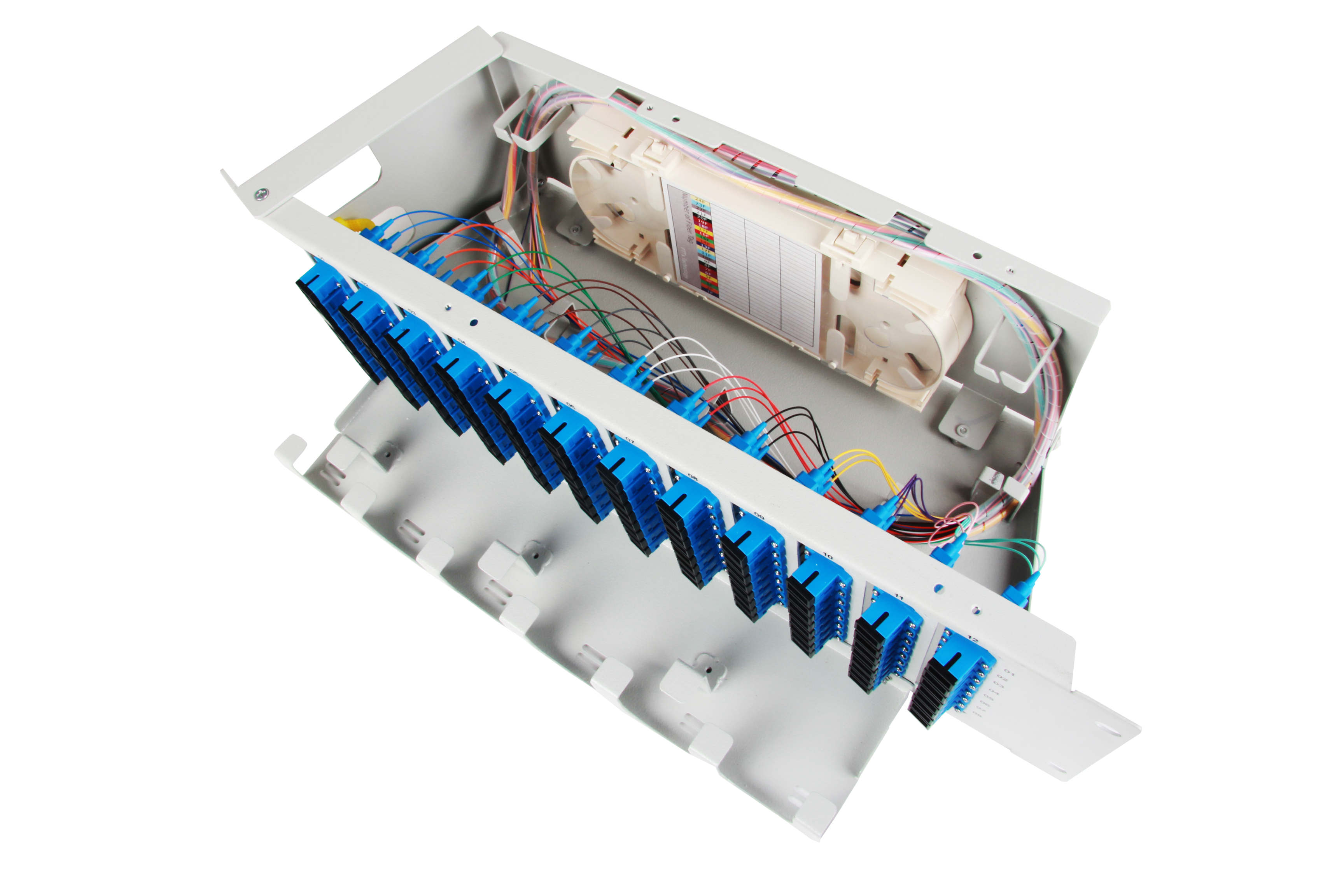 3S OPP-P12 Series Fiber Optic Patch Panel Fiber Capacity 72Fibers 96Fibers-internal splice tray view