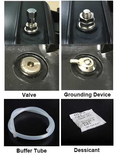 valve-grounding-buffer tube-dessicant-fiber-optic-splice-closure