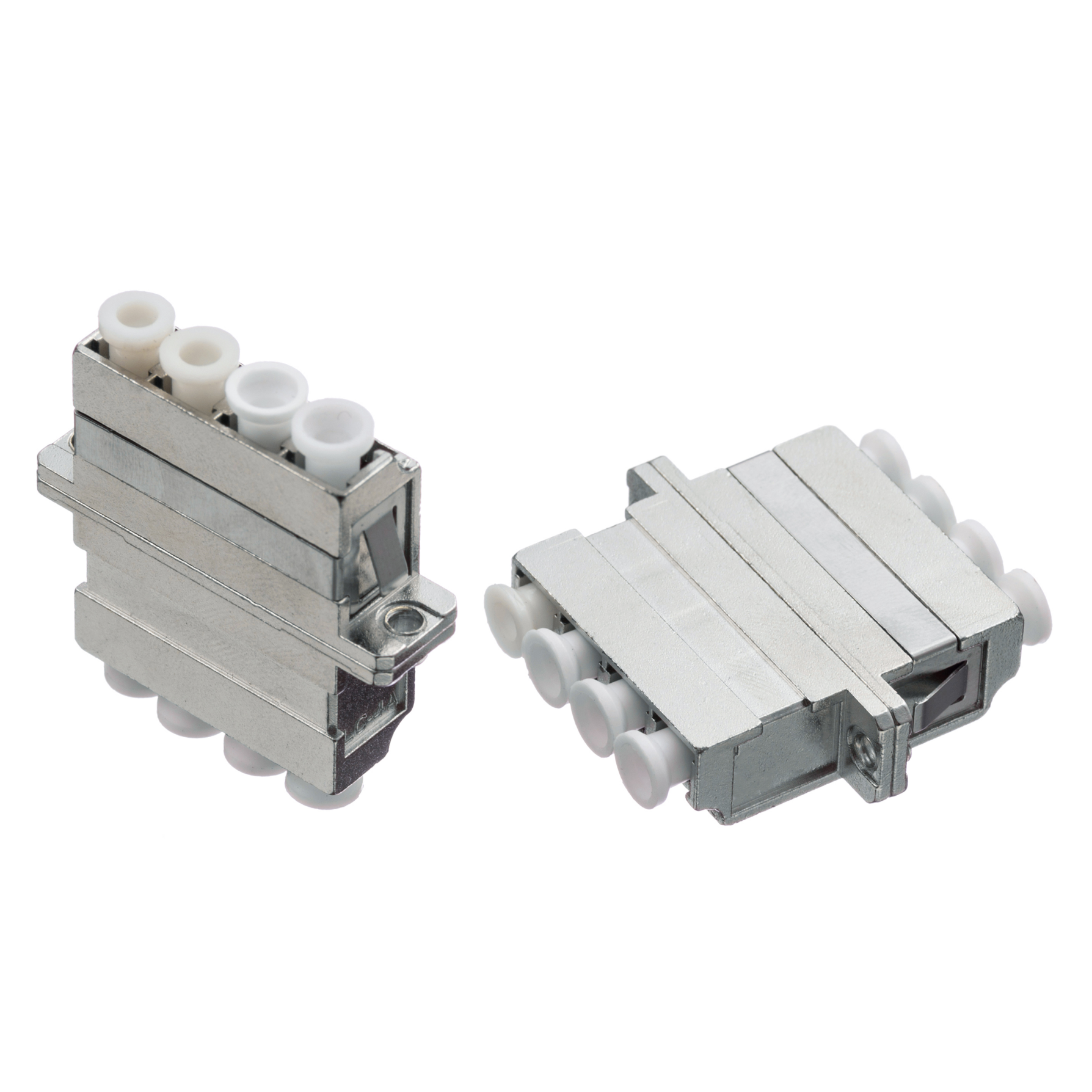 LC_fiber_optic_adapter_metal_quadruple
