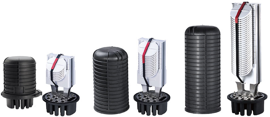 FOSC-BDH-E17S12-5817 Dome Fiber Optic Splice Closure Capacity 144F 360F 648F Heat Shrinkable Closure