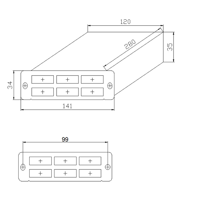 MPO to LC cassette module size